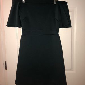Dark green off the shoulder dress